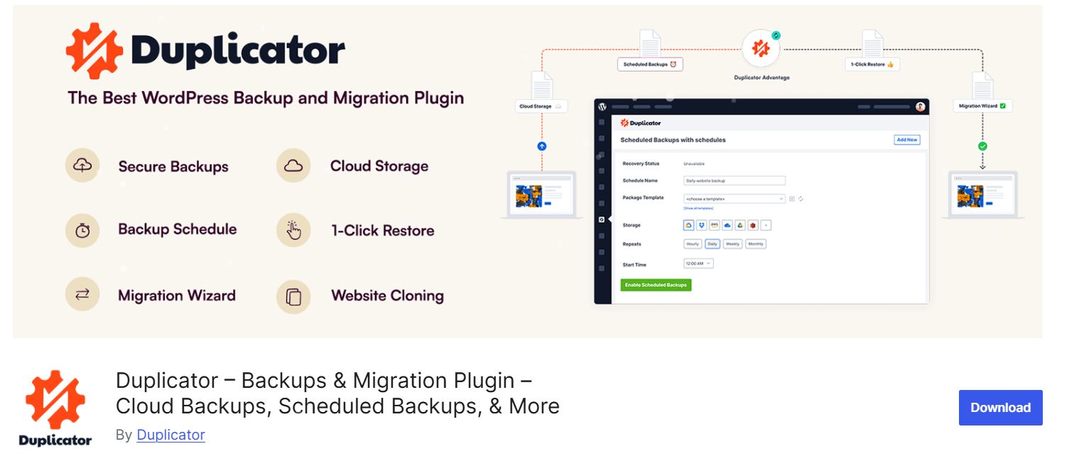 Duplicator WP Plugin
